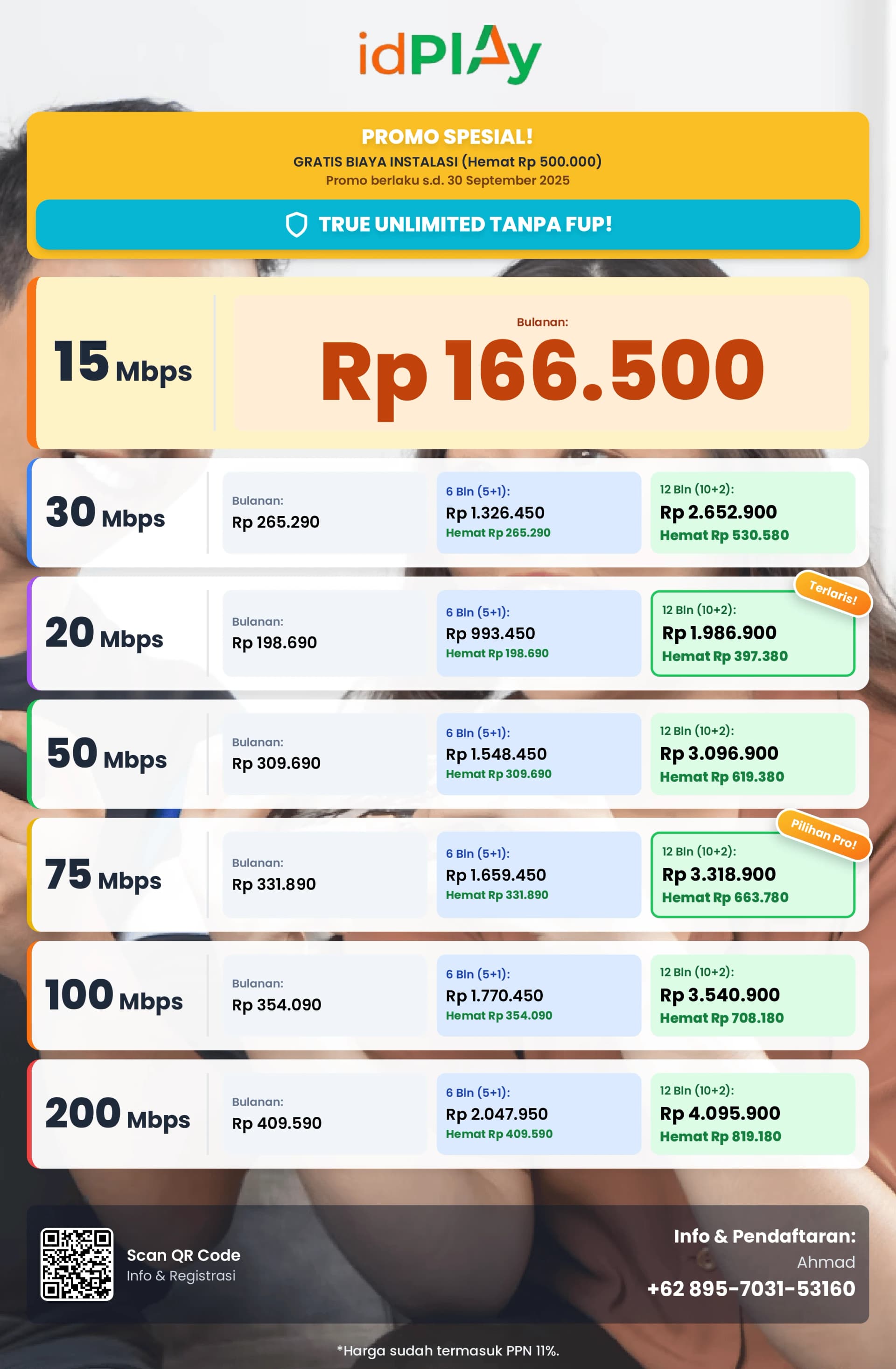 Daftar harga paket internet IDPlay
